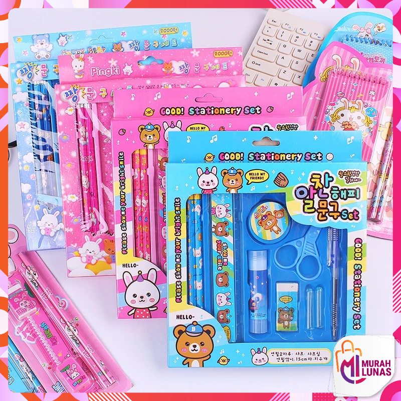 

MUNAS Paket Alat Tulis set 8in1 Stationery Set Study Set Anak Karakter Set Alat Tulis Anak TK