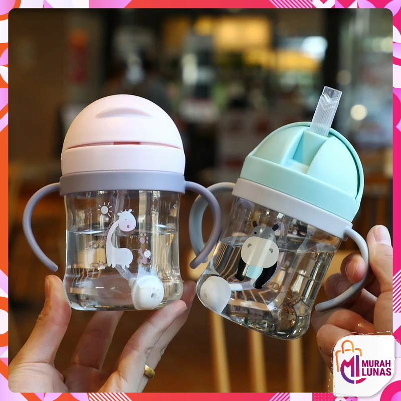 Munas Botol Minum Anak Viral 280Ml Botol Air Minum Anak Bayi Karakter Hewan Gelas Anak Balita