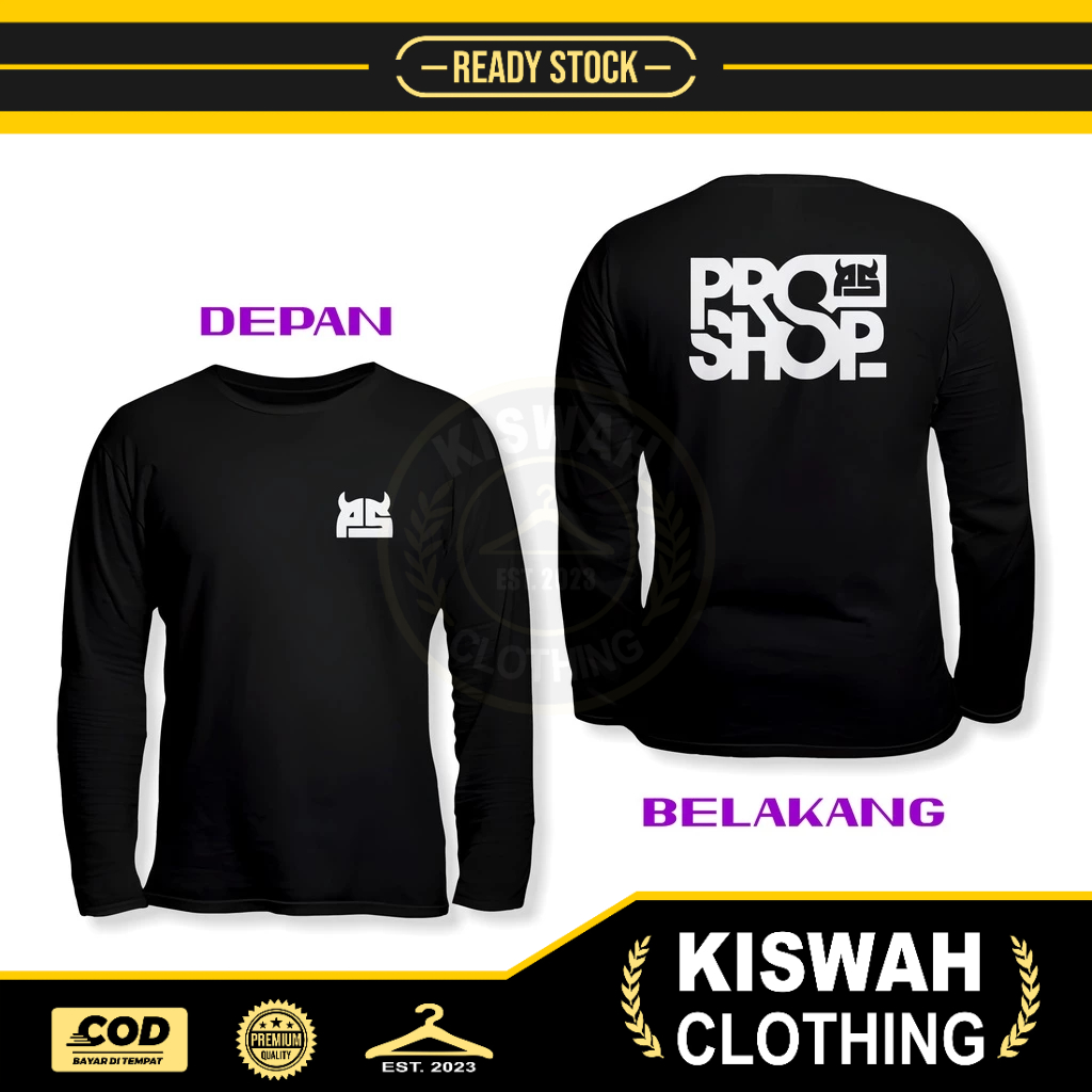Kaos Tshirt PROSHOP Logo v2 DB Lengan Panjang Kaos Distro
