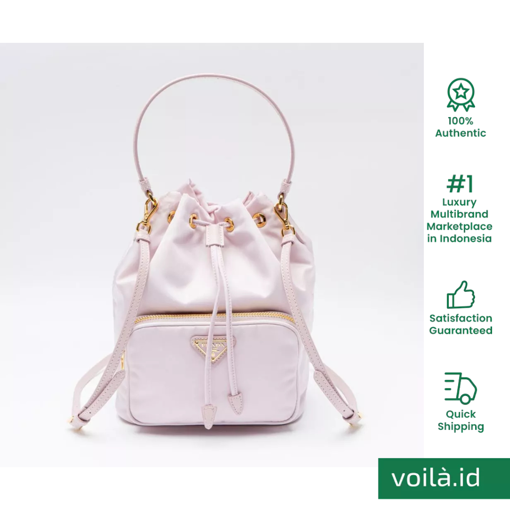 [12.12 Dealcember] Duet Re-Nylon Bucket Shoulder Bag Alabaster Pink