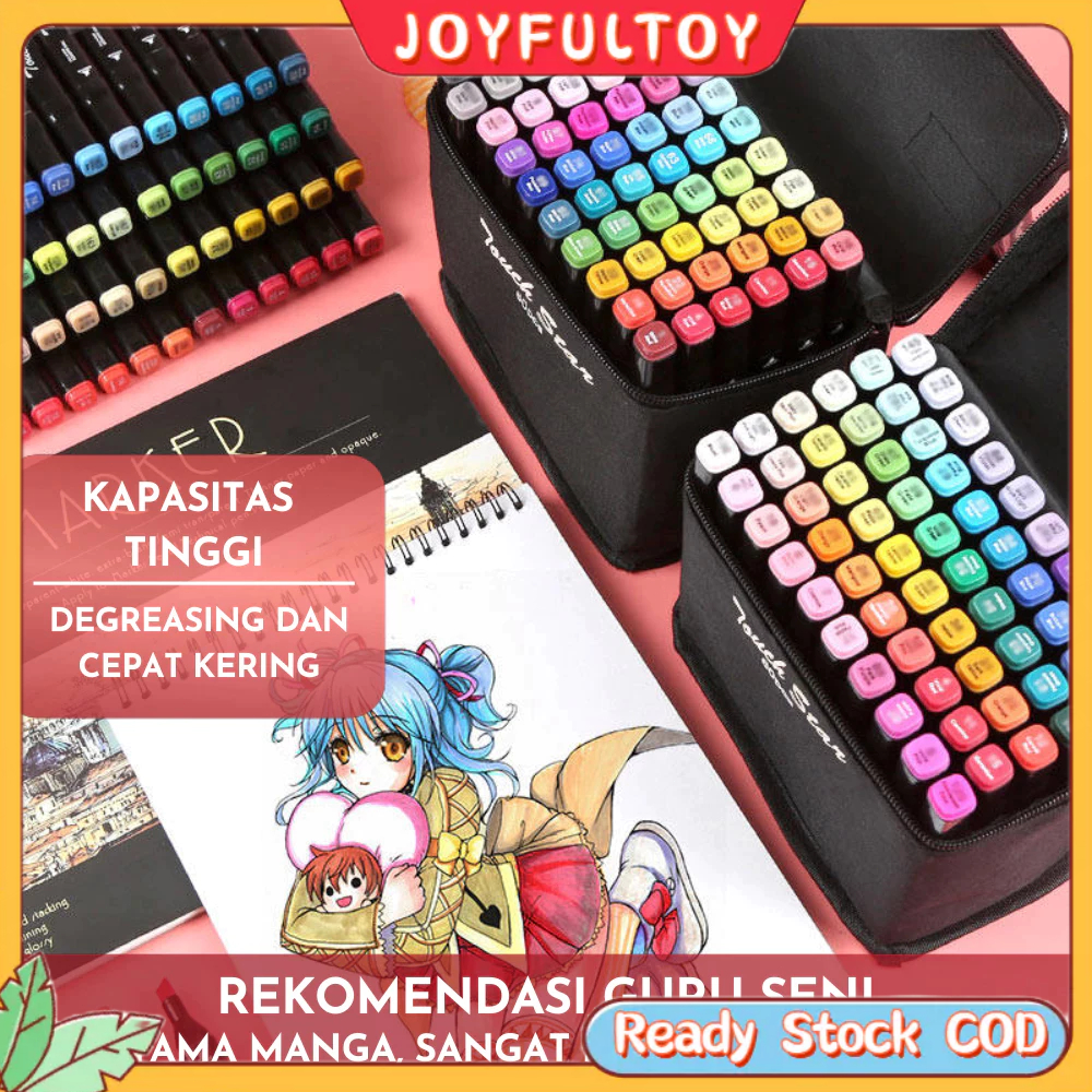 

【BestPrice】204/168/120 COLOR Spidol Warna Stabilo Touch Warna Dual Side Fine Art Brush Pen Sketsa Animation Markers Twin Market Set