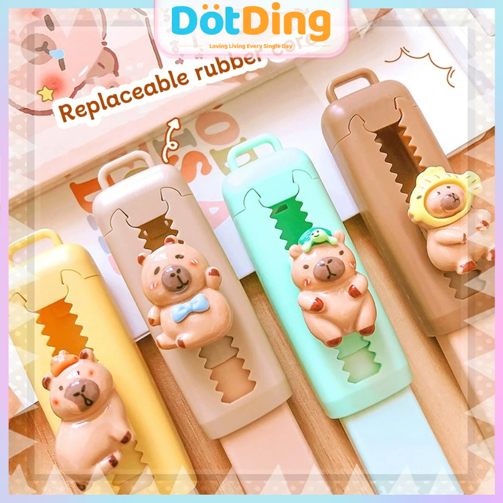 

[DOTDING] Capybara Push-Pull Eraser 4B - Penghapus Ujian Anti Serpihan & Bentuk Kartun Lucu Cocok untuk Gambar Teknik/Sketsa H535