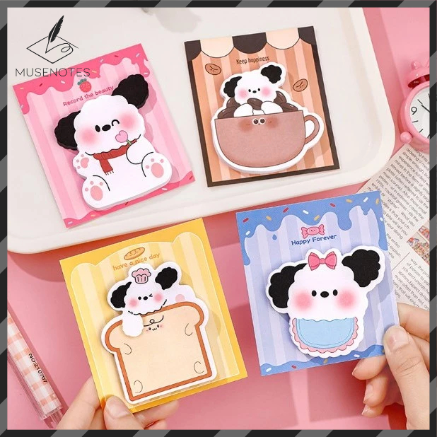

MUSES Kertas Memo Doggy Karakter Sticky Notes Memo 30 Lembar Animal Memo Note S-SN016