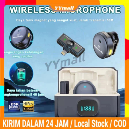 Mikrofon Nirkabel Lavalier Mic Portabel Audio Video Pembuatan Rekaman Wireless Microphone HP Clip On
