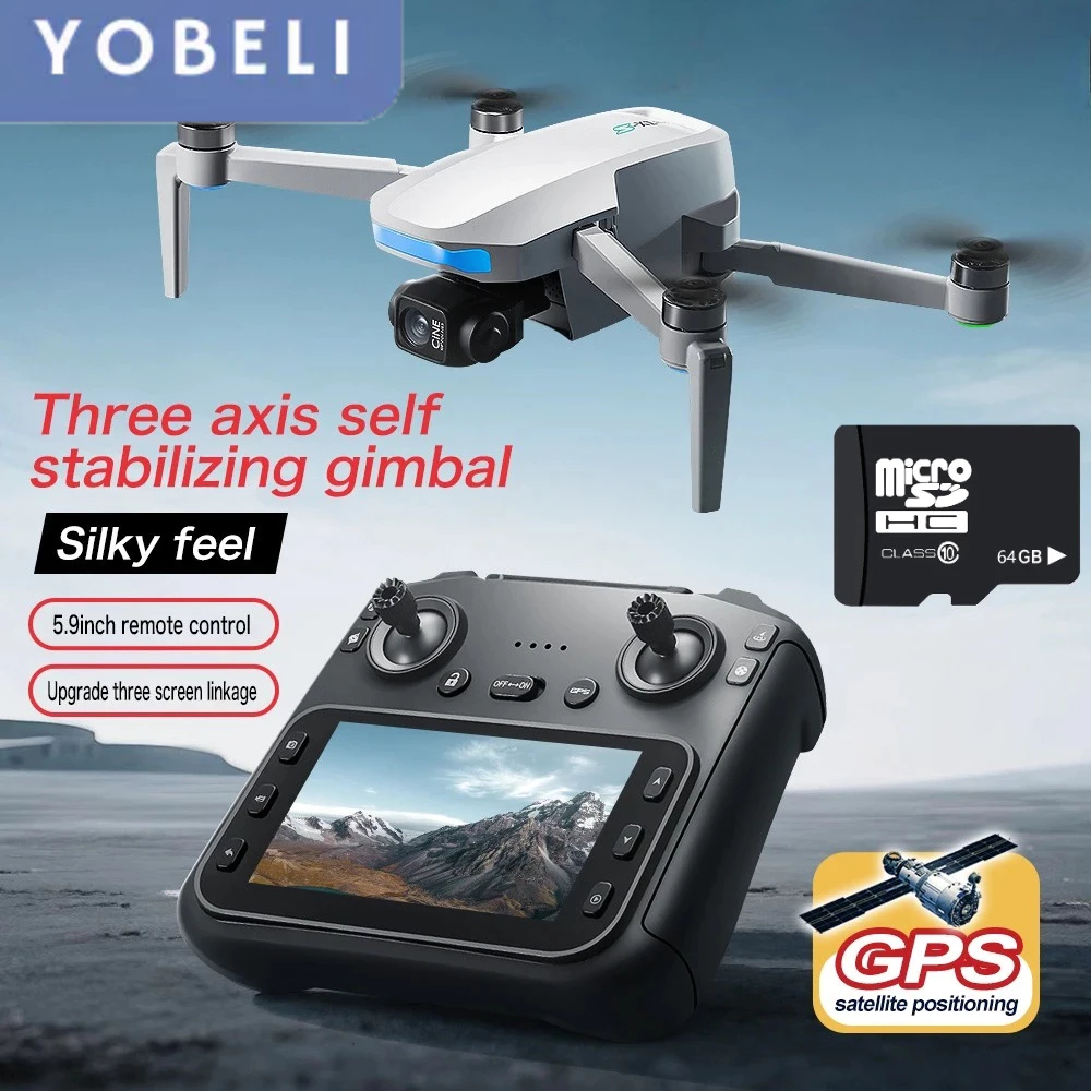 Drone S-X1 Kamera 4K Ultra HD Gimbal 3-axis dan EIS Dilengkapi dengan GPS Kamera Drone