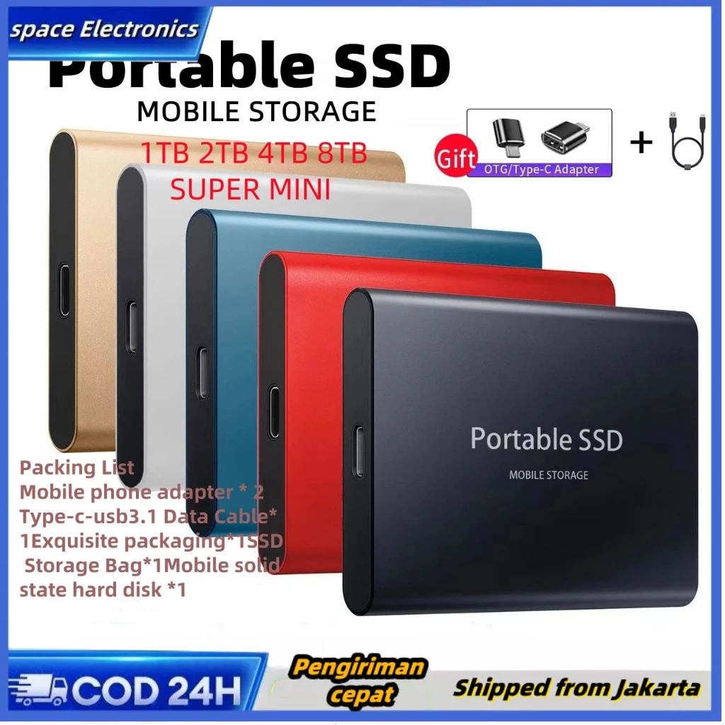 Terlaris Harga Terendah 24HPortable Ssd External Hard Drives 1Tb 2Tb 4Tb 8Tb Hardisk Eksternal Hard