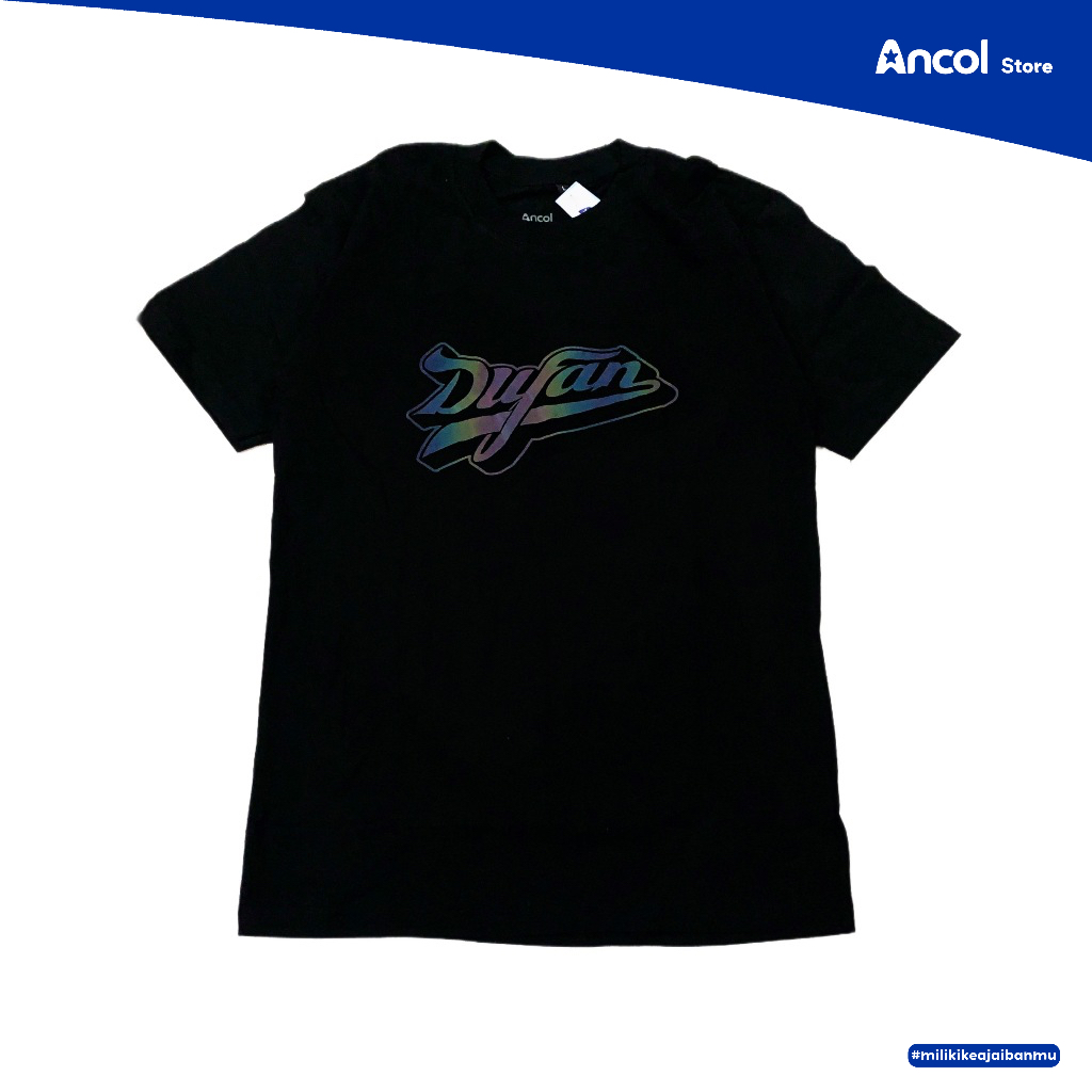 Ancol Baju Kaos Dewasa Dufan Typo Reflective Color | Official Merchandise
