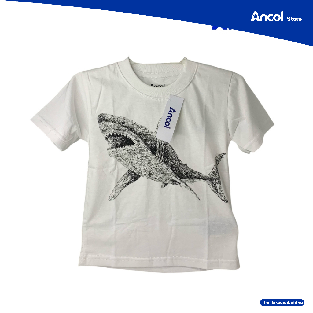 Ancol Baju Kaos Anak motif Sketch Sharky | Official Merchandise