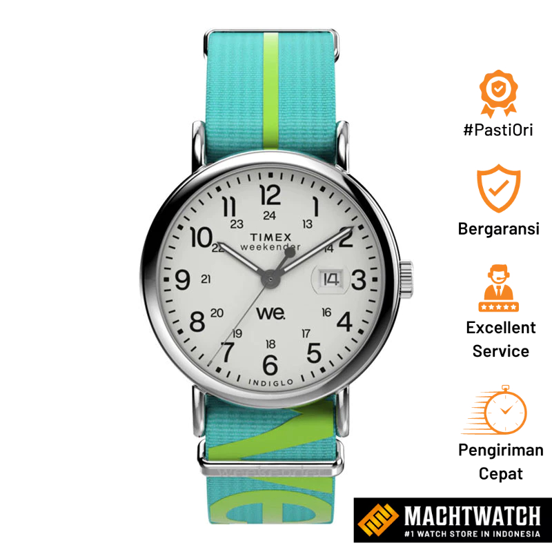 [PRJ] Jam Tangan Unisex Timex Weekender TW2W99600 Indiglo White Dial Blue Fabric Strap