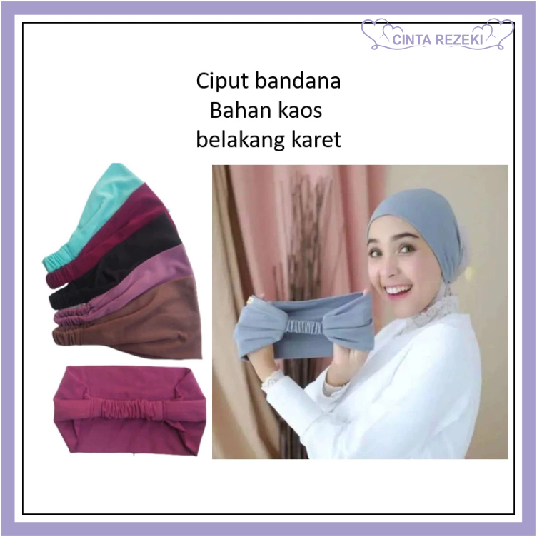 ciput bandana kaos belakang karet inner hijab
