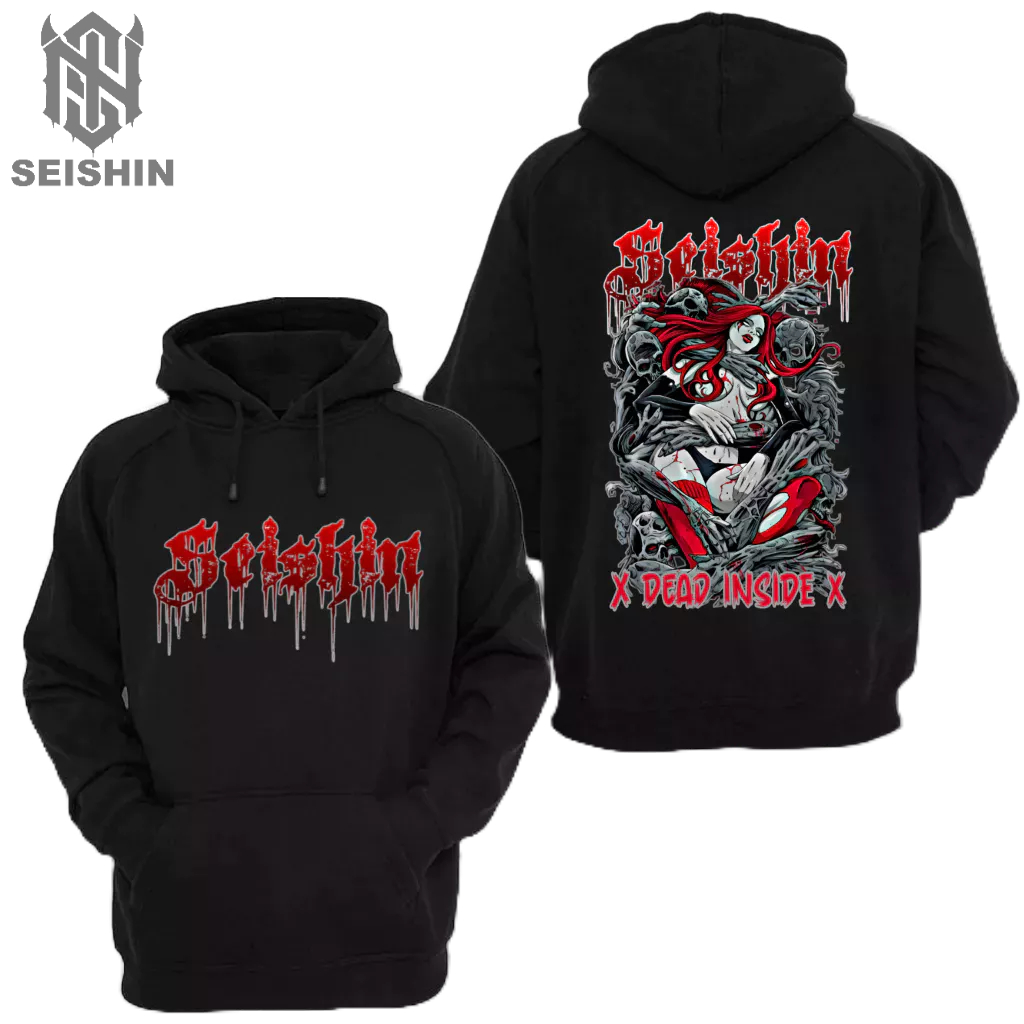 Seishin Hoodie Satanic Dead inside sweter unisex black