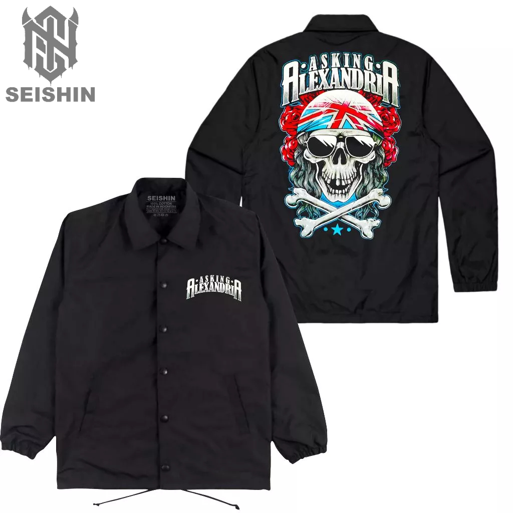 Seishin Jaket Coach Asking Alexandria skull black jacket