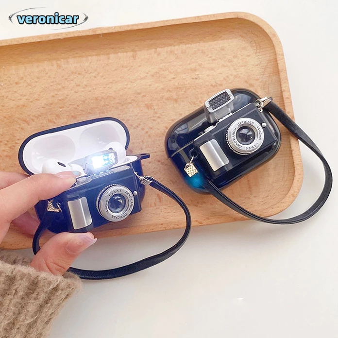 Casing Airpods Bisa Bersinar Camera Kasus Kartun Silikon Bluetooth Headset Ins Case Pelindung Headse