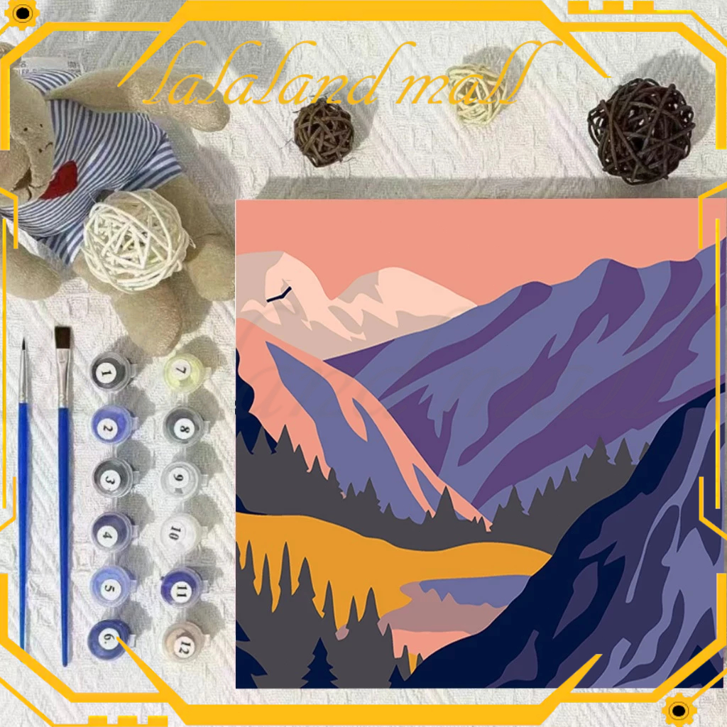 

✌Harga Minimum✌COD DIY Painting Kit 20x20cm Nature Series / Aesthetic Canvas Paint Kit Digital