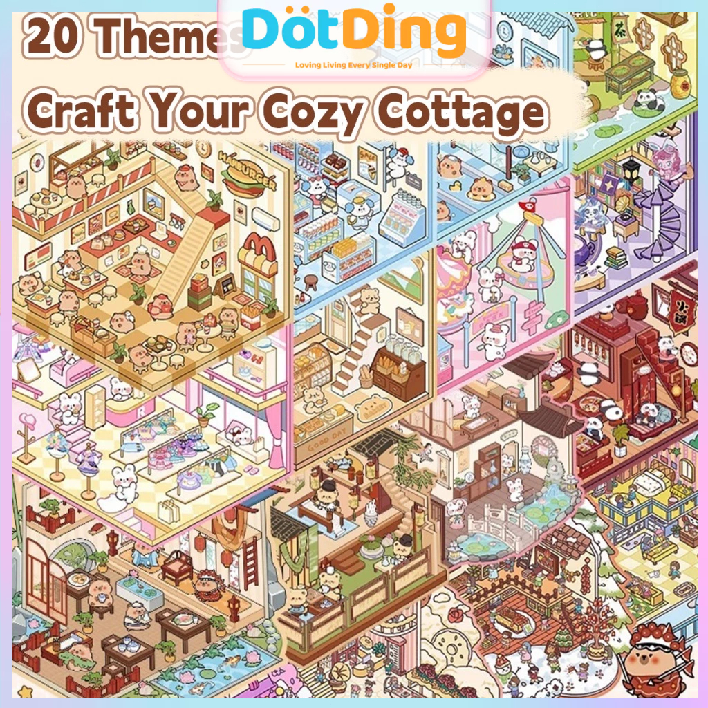 

[DOTDING] Stiker 3D Lanskap Kreatif Tahan Air - Cocok untuk Scrapbooking, Jurnal & Dekorasi Miniatur Rumah/Waterproof 3D Landscape Stickers Perfect for Scrapbooking Journals Miniature House Decor H662