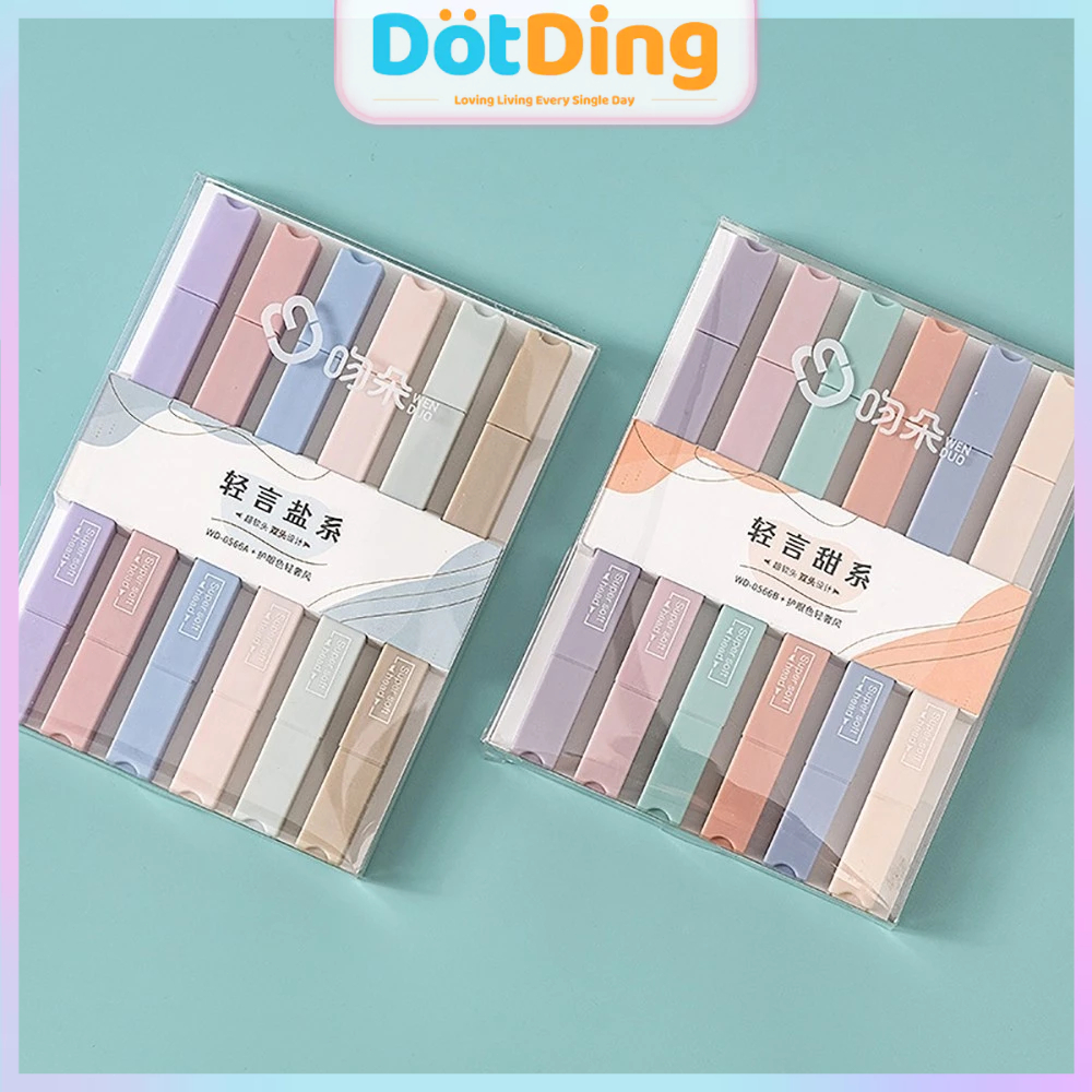 

[DOTDING] ‌Set Stabilo 6PCS - Ujung Brush 2-5mm untuk Bullet Journal & Catatan Estetika‌ A558