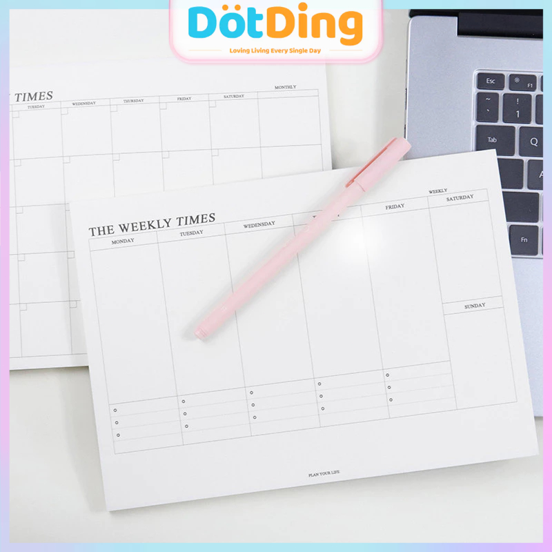 

[Whispers] [DOTDING] Buku Perencana Mingguan & Bulanan Premium - 60 Lembar Kertas Tebal dengan Cover