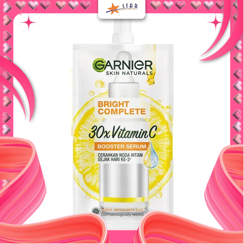 * STAR * Garnier Bright Complete Vitamin C Booster Serum Sachet 7.5ML | Serum Garnier / serum wajah
