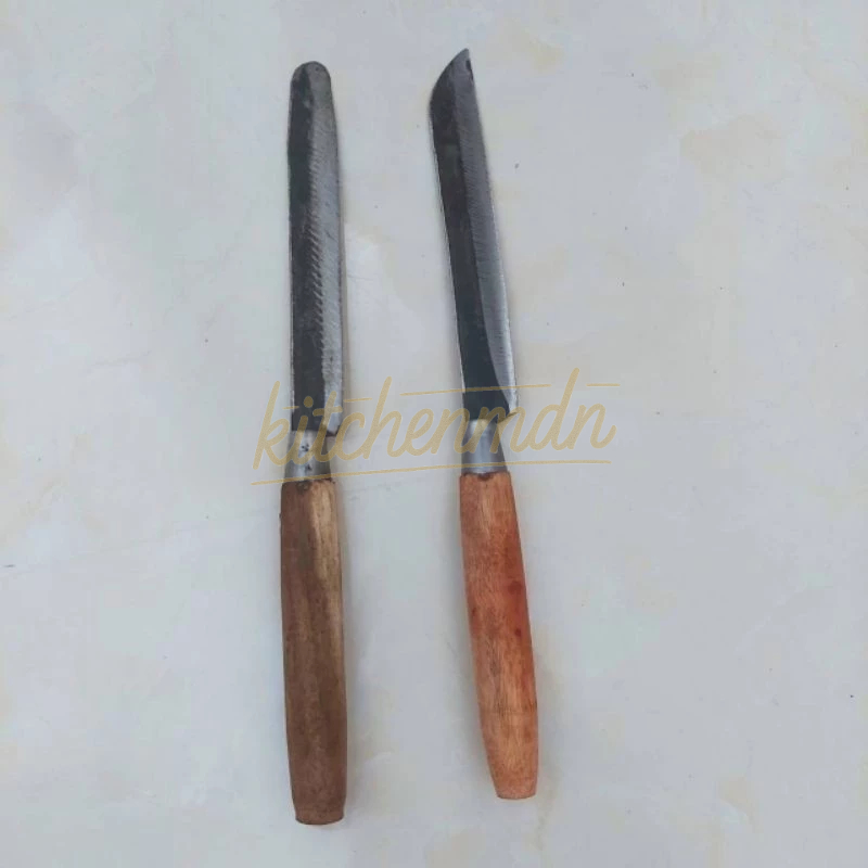 Pisau Bali Iris Garnis Runcing Bundar Gagang gg Kayu - KitchenMdn