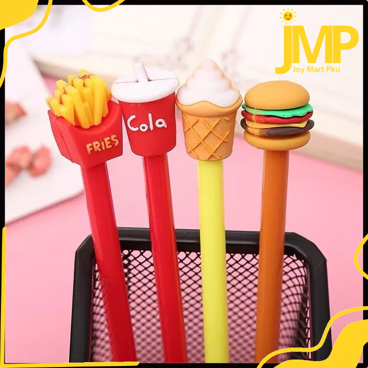 

JMP - Pena Fast Food Pena Karakter Lucu Model Junk Food Burger Soda Cola French Fries Pen Karakter