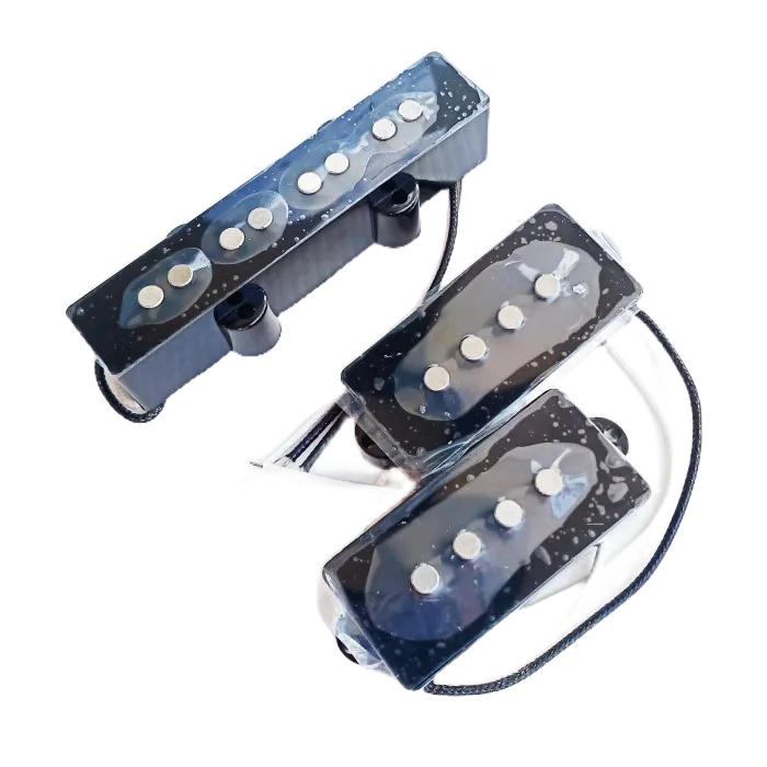 Guitar Pickup PJ Bass Alnico Set Black 4 String