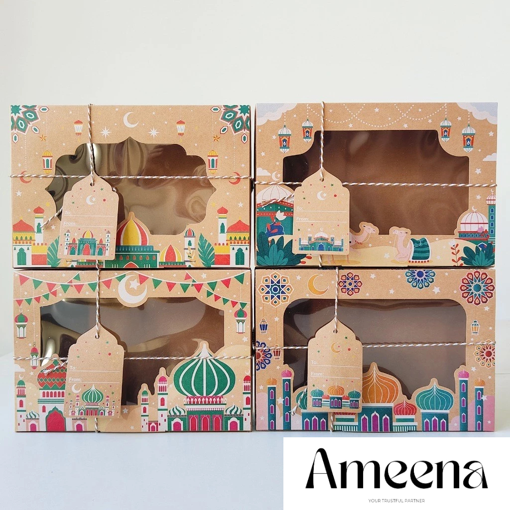 

[FREE - HANGTAG & TALI] Box Kue Kraft Paper Edisi Lebaran Idul Fitri Eid Mubarak 22x15x7 cm