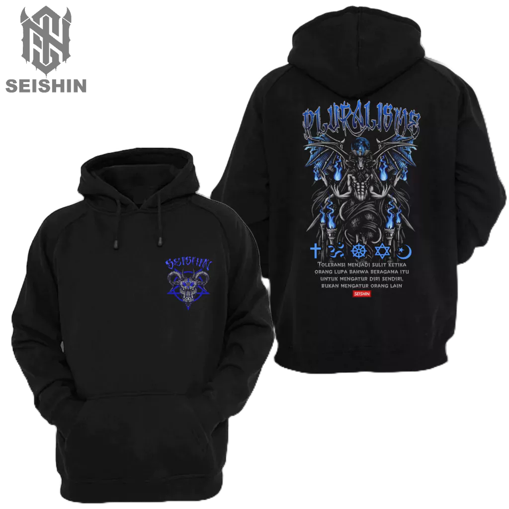 Seishin Hoodie Pluralisme Toleransi sweter unisex black