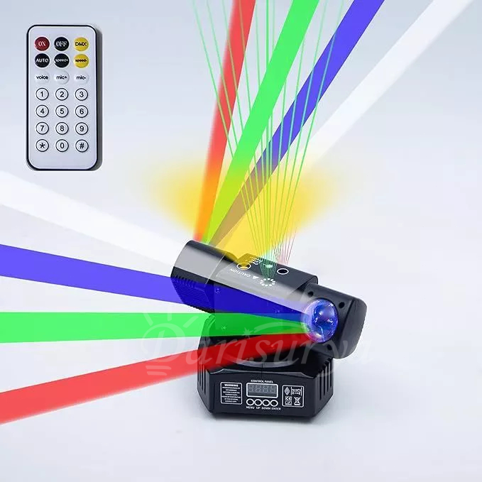 Mutiaradstore Moving Head Laser Beam Led Remote 3In1Moving Head Mini Spider Rgbw Full Color Light