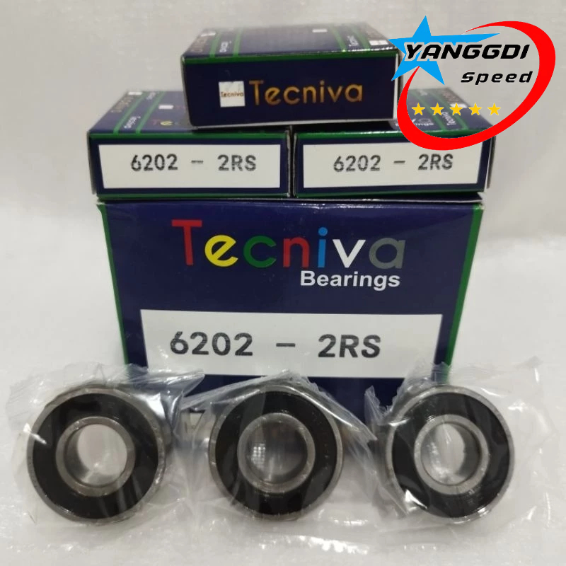 Bearing 6202 2RS Tecniva Ball Bering Laker Laher 6202 2RS Ukuran 15 × 35 × 11 mm Tecniva