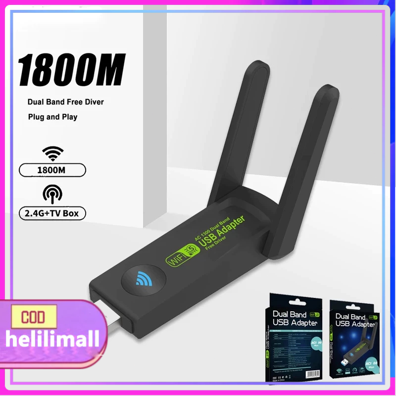1800Mbps Wireless WiFi Network Card Receiver USB 3.0 WiFi Adapter Dual Band 2.4 GHz Dongle WiFi For 