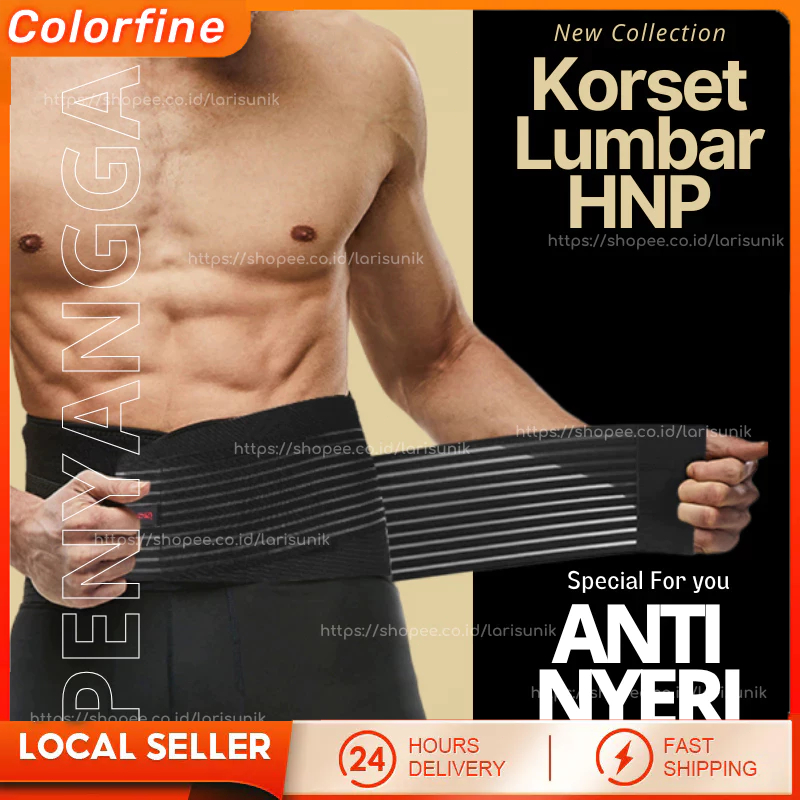 Sabuk Lumbal Lumbar HNP Penyangga Perut Pinggang Pakaian Korset Corset Penyangga Penegak Waist Back 