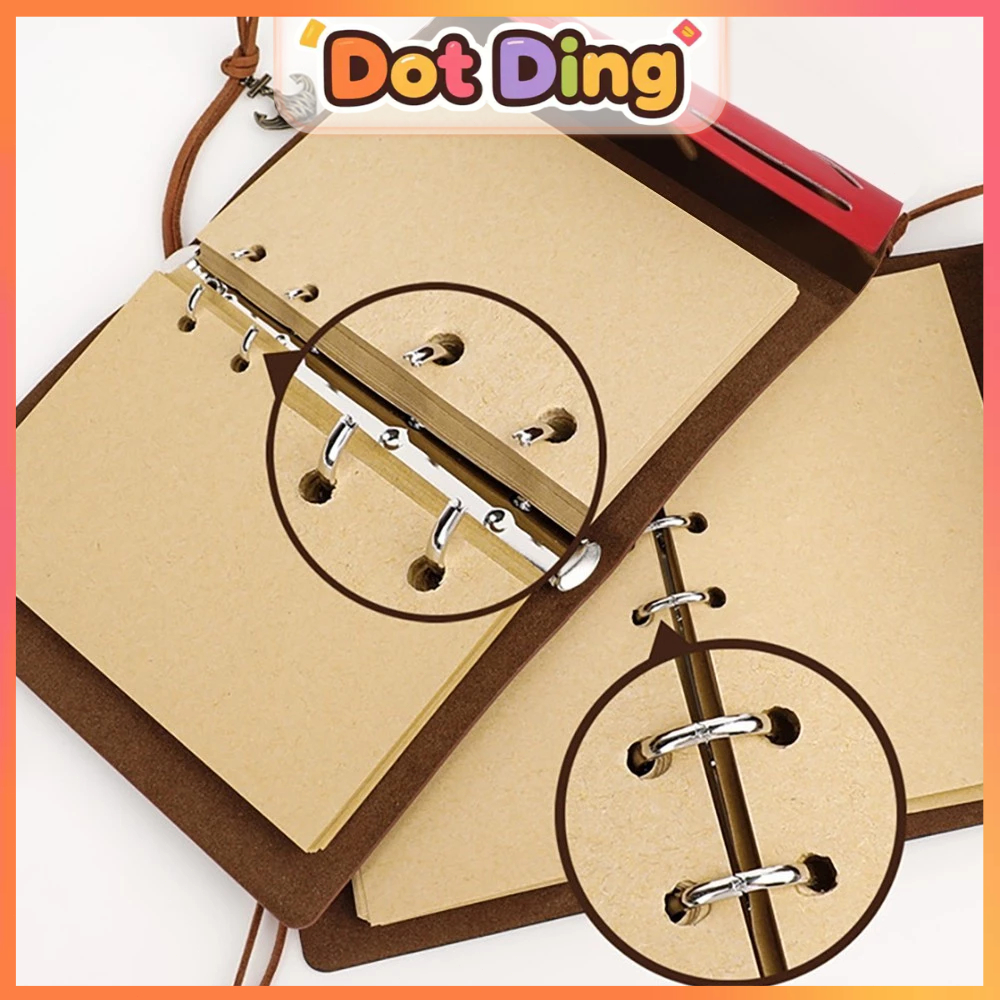 

[DOTDING] Buku Catatan Agenda Harian Binder Kertas Cover Kulit Desain Retro Compass Notebook Kantor Sekolah A073
