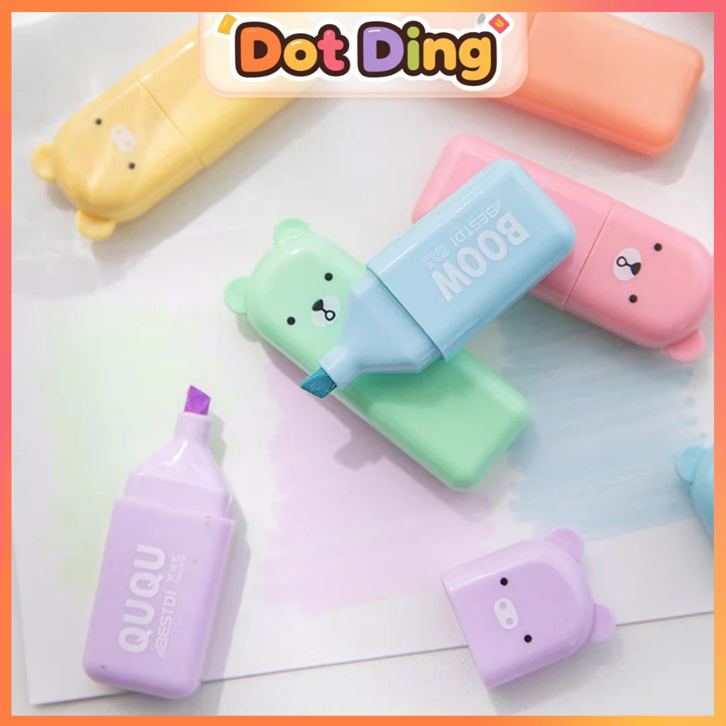 

[DOTDING] ‌Set Spidol Fluorescent Motif Kartun - Grip Ergonomis Cocok untuk Tugas Harian/Highlight Buku Q107
