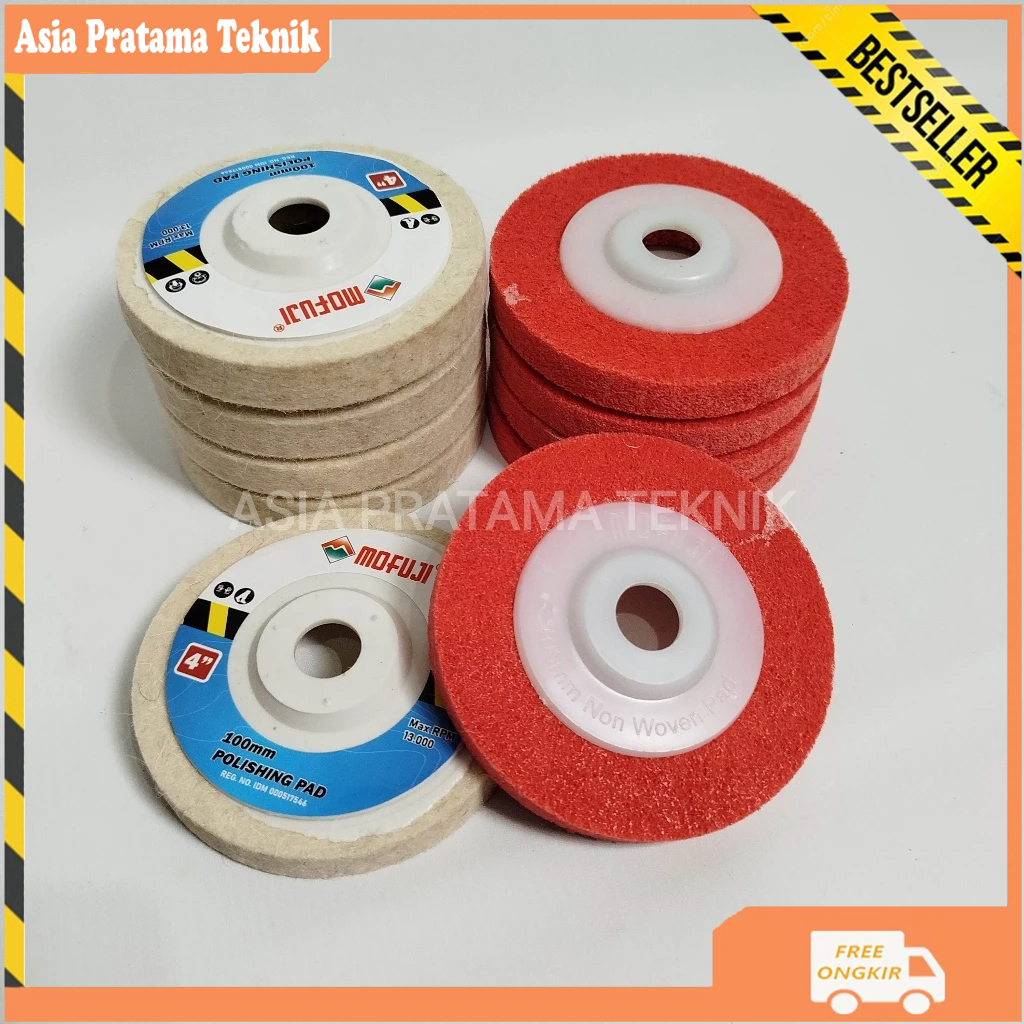 Mata Gerinda Poles 4 Inch / Wool Wheel Mata Poles Body Motor Mobil Dan Besi Stainless 4in Murah