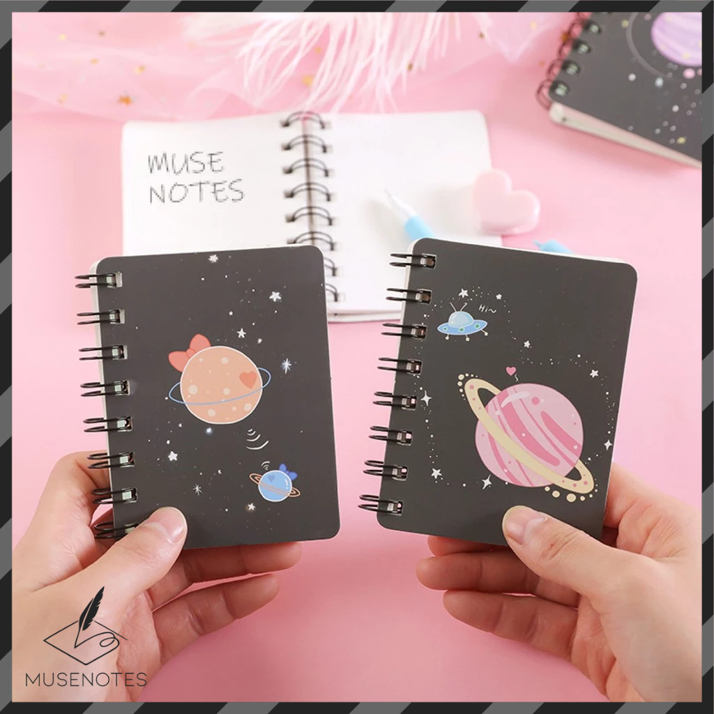

MUSES Notebook Planet Kartun Buku Kecil Murah Mini Notebook Ring Spiral Buku Tulis Catatan S-NB012