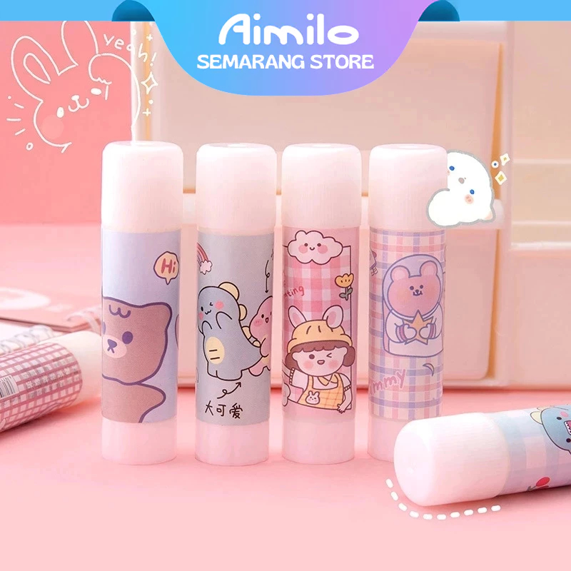 

Aimilo Lem Perekat Kertas Padat Glue Stick Lem Stik Batang Putar Sekolah Kantor Motif Lucu