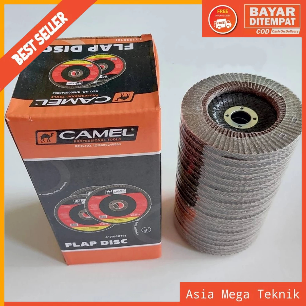 CAMEL MATA GERINDA AMPLAS 4" - 4 INCH - GERINDA AMPLAS - AMPLAS SUSUN GRIT 40, 100, 120, 150, 240