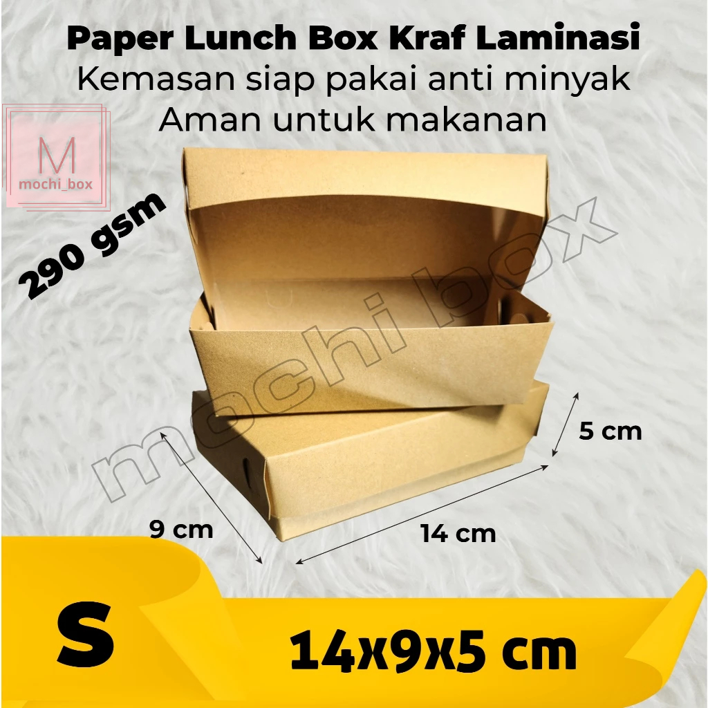 

LUNCH BOX KOTAK MAKANAN KRAF LAMINASI SIZE S |MIN.50pcs|