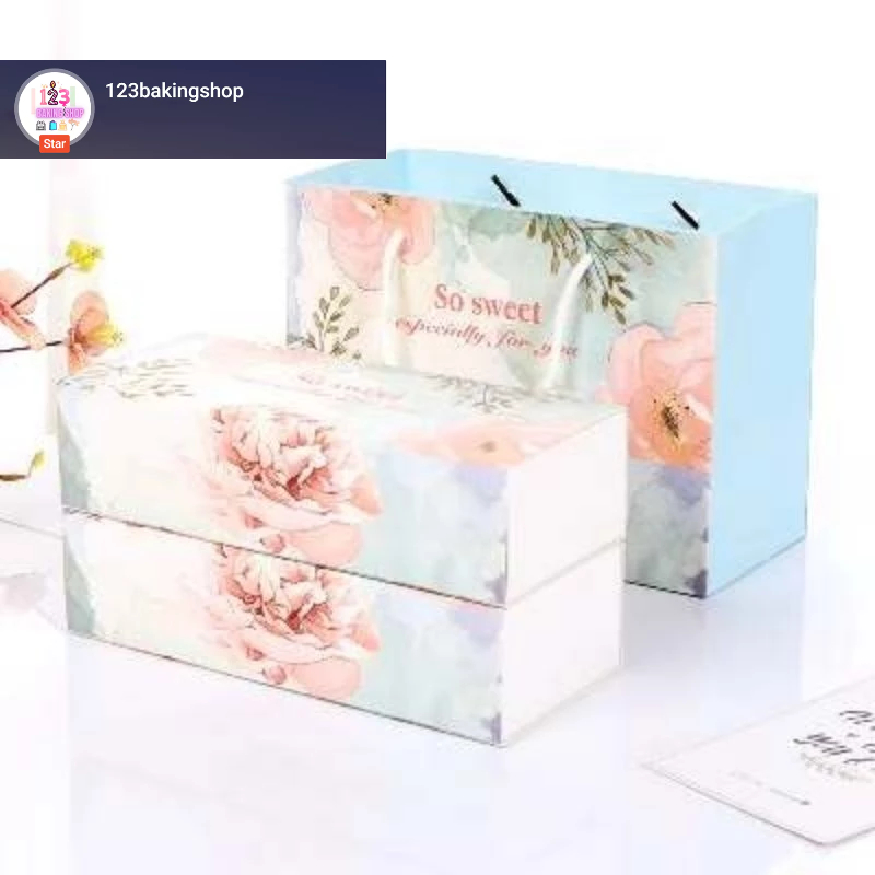 

[Satuan]Box kue model drawing/dorong - Box mooncake nastar cookies/paperbag tas box kue hamper