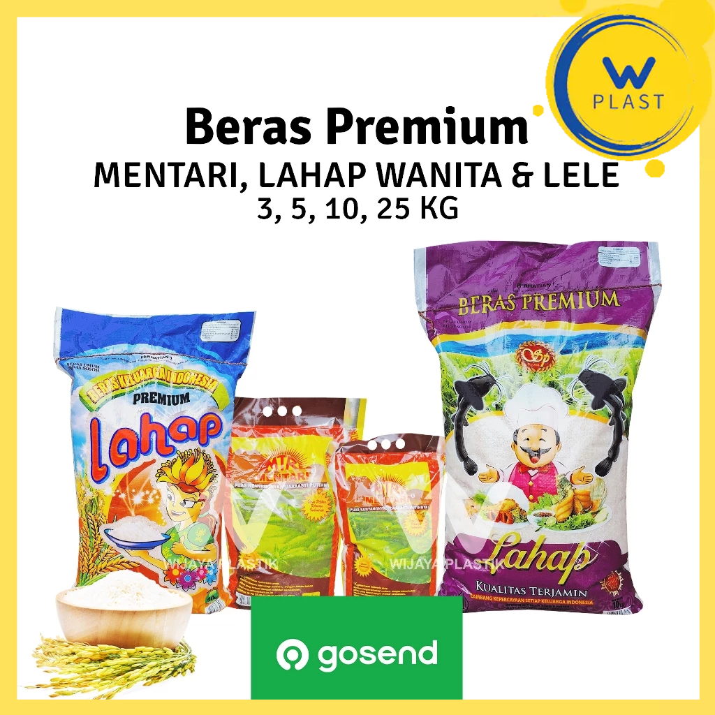 

[1 SAK] [INSTANT] Beras Premium [MENTARI & LAHAP] --- 3 5 10 25 KG @SAK BESAR | pulen kadaluarsa lama mentari lahap wanita lele putih bersih terjamin bpom murah ekonomis karung gosend same day grab express instant karung Sak