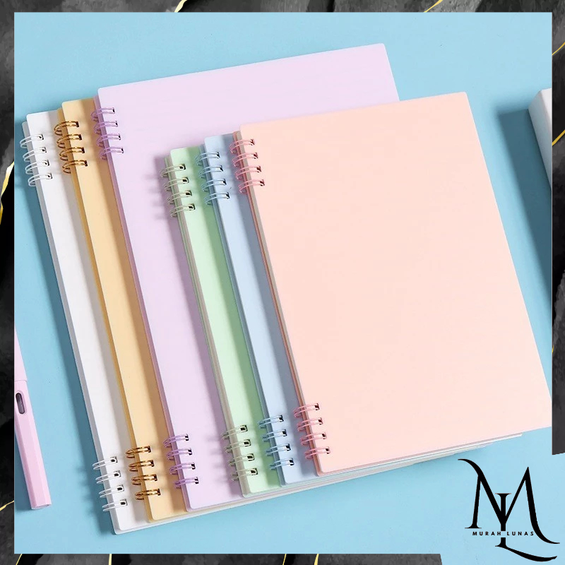

MUNAS Notebook A5 Buku Catatan 80 Lembar Buku Diary Aesthetic Sketch Book 8 Lubang Binder Buku Tulis Sekolah Kantor Notebook Jurnal Spiral Cover Pastel