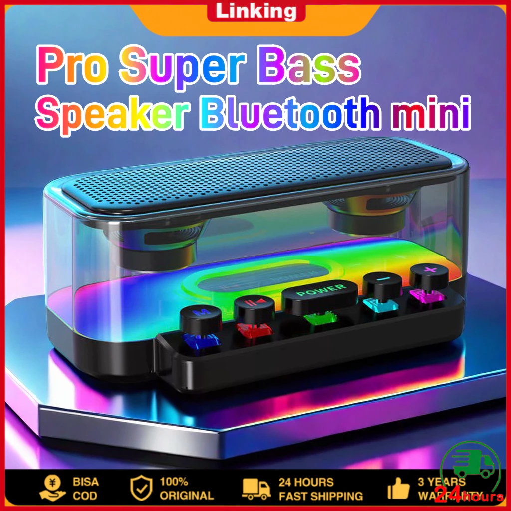 【COD】Speaker Bluetooth Soundbar Super Bass JBL Original 2 Speaker Wireless RGB Tombol Mekanis Transp
