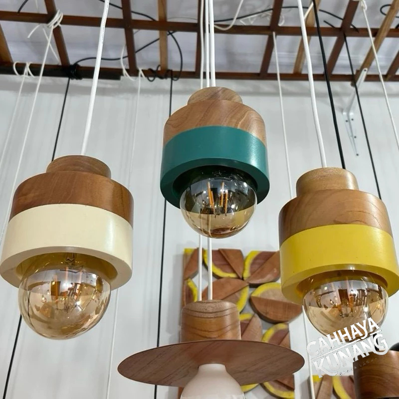 Lampu gantung minimalis scandinavia Kayu
