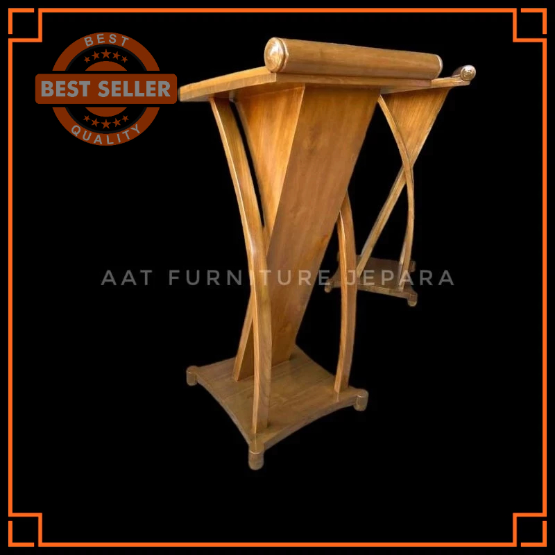 [Podium/Mimbar] Podium Minimalis Mimbar Masjid Podium Modern Elegant Untuk Pidato & Dakwah JATI FURN
