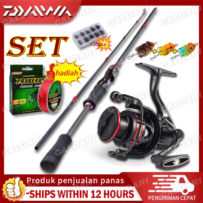 2025 NEW joran daiwa saltiga spinning daido 1 set 1.65M/1.8M Joran Pancing Dengan Bahan Serat Karbon