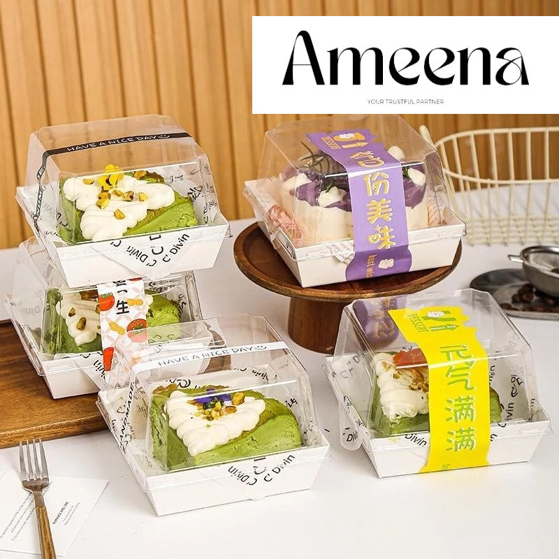 

DESSERT PAPER BOX WHITE KOTAK TUTUP MIKA TRANSPARAN TINGGI CM BURGER SALAD BUAH ROTI CROISSANT JAPANESE KOREAN THAILAND CHINESE BREAD