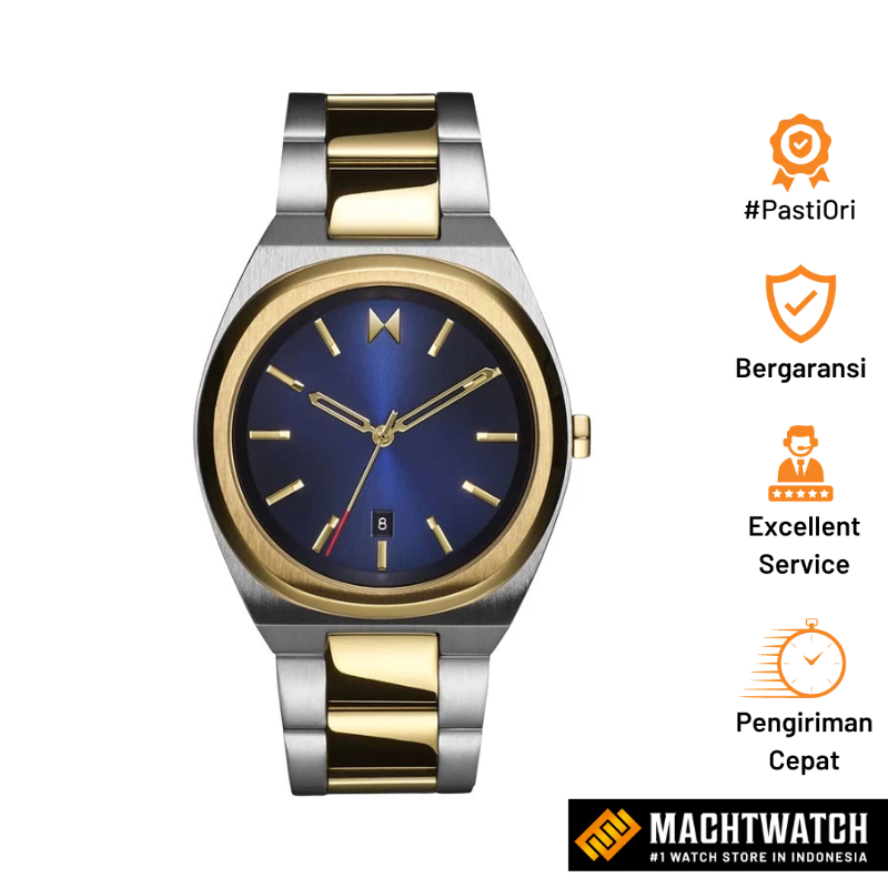 Jam Tangan Pria MVMT Odyssey II 28000357-D Men Blue Dial Dual Tone Stainless Steel Strap