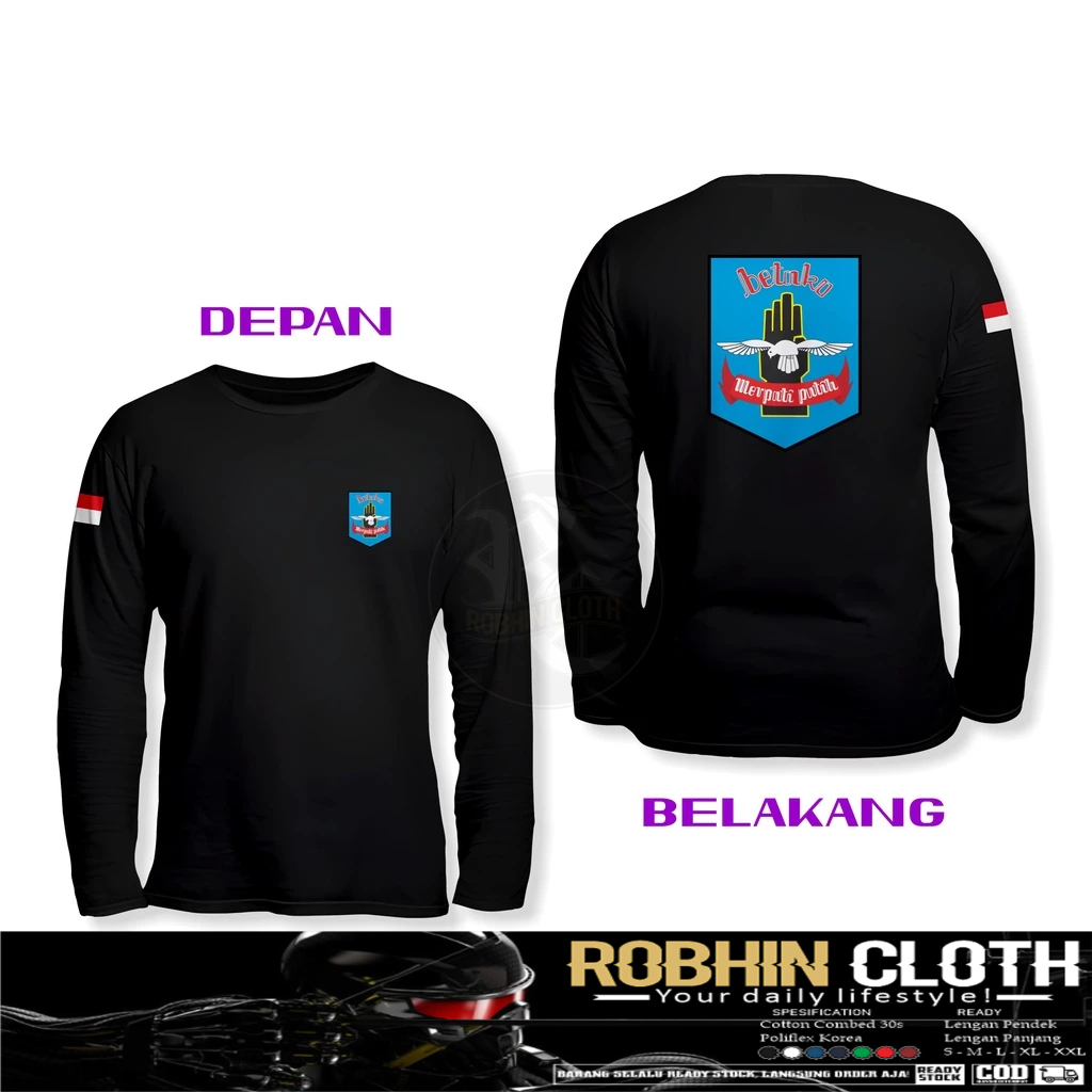 Kaos Baju Pencak Silat Merpati Putih Terbaru DB Lengan Panjang Kaos Distro