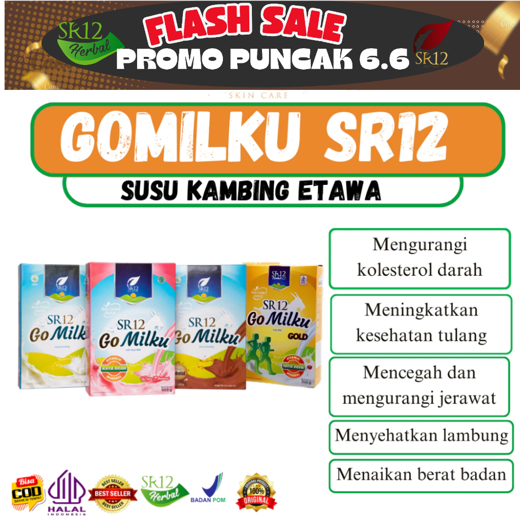 

SR12 GO MILKU SUSU KAMBING ETAWA / GOMILKU SUSU KAMBING KUALITAS PREMIUM / GOAT MILK SUSU BUBUK BPOM
