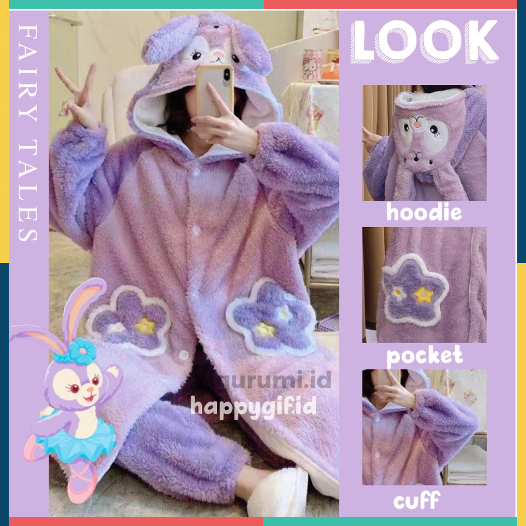 STELLA LOU (TANPA CELANA) ONESIE BAJU TIDUR KOSTUM DASTER PIYAMA KIGURUMI